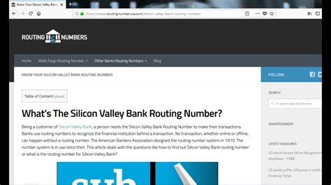 Silicon Valley Bank Routing Numbers